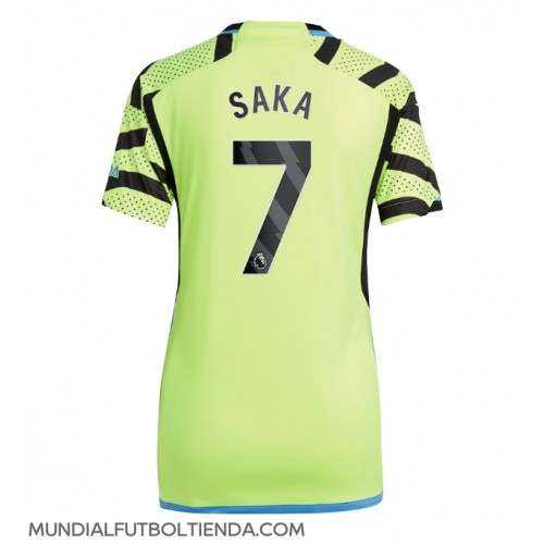 Camiseta Arsenal Bukayo Saka #7 Segunda Equipación Replica 2023-24 para mujer mangas cortas